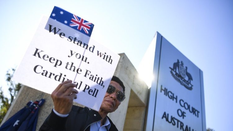 Demonstrationen vor dem Obersten Gerichtshof für die Causa-Pell in Australien