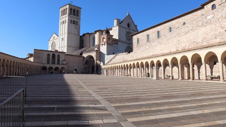 La Basilica di Assisi deserta a causa del Coronavirus