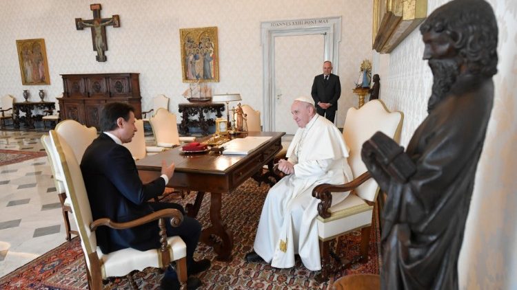 TALY PREMIER CONTE MEETS POPE FRANCIS
