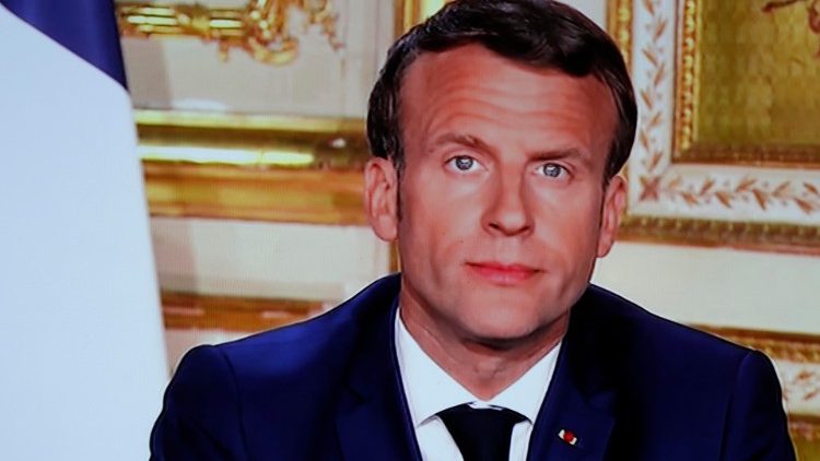 French President, Emmanuel Macron, during his televised address