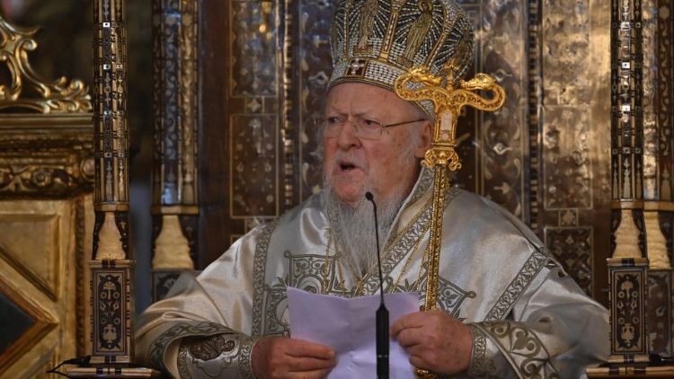 Bartholomew I, Ecumenical Patriarch of Constantinople and of the Eastern Orthodox Church, conducts the Easter ceremony behind closed doors, to contain the spread of the Coronavirus COVID-19, at the St. George Church in Istanbul, Turkey, 19 April 2020