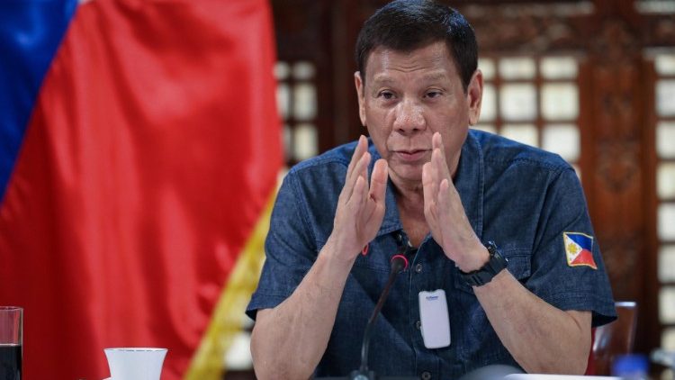 Le président philippin Rodrigo Duterte, lors d'une allocution, le 12 mai 2020. 