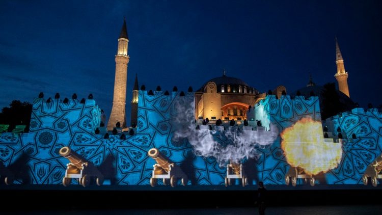 Licht-Show auf der Hagia Sophia