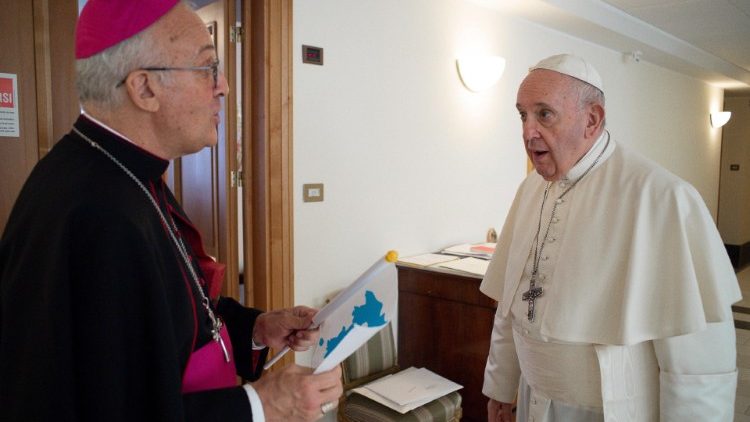 Pope Francis meets Xuereb, Titular Archbishop of Amantea