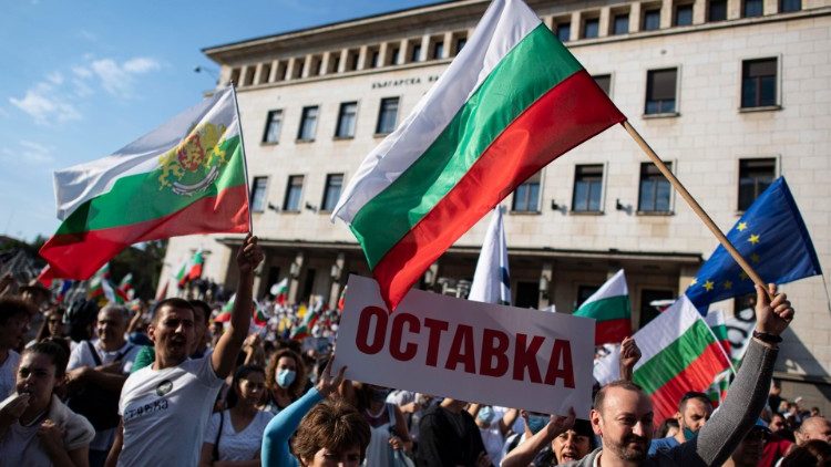 Manifestation devant le Parlement à Sofia, la capitale bulgare, le 2 septembre 2020
