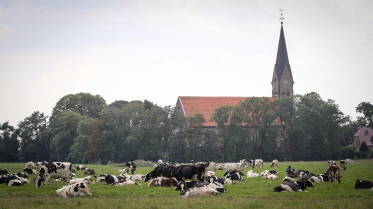 Kirche in Langwarden, im Norden Deutschlands