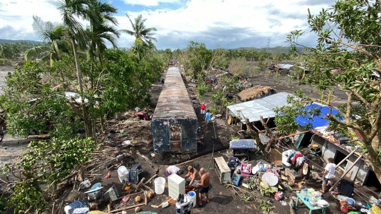 Aftermath of Typhoon Goni in the Philippines.