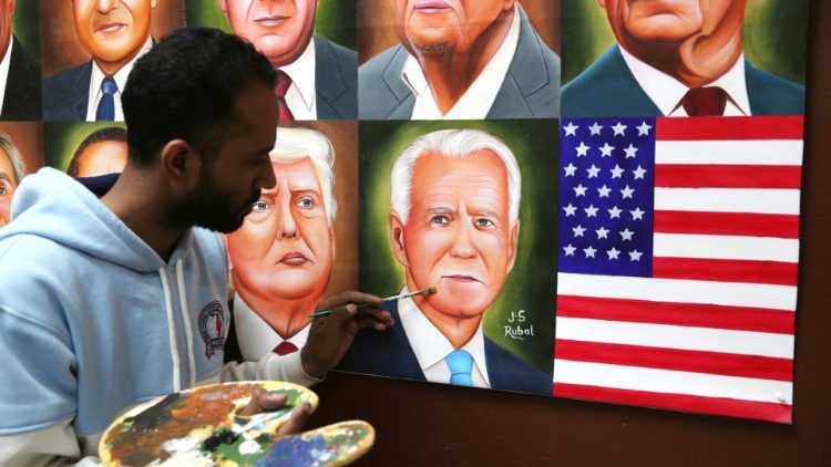 Weiter geht's in der Reihe der US-Präsidenten: ein Künstler porträtiert die Politiker
