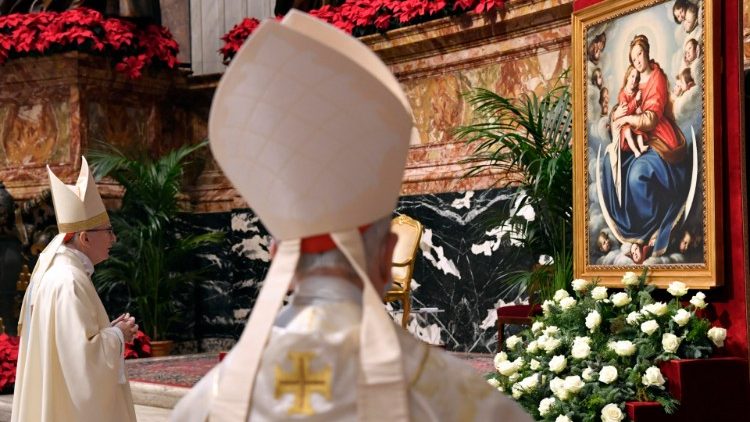 Кардинал Паролин предстоятелства литургията за празника на Божията майка, 1 януари 2021