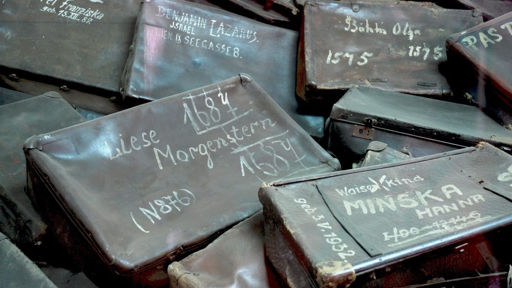 Valises des déportés, au musée d'Auschwitz-Birkenau