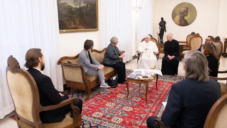 Papa Franjo s izaslanstvom američke agencije Catholic News Service; 1. veljače 2021.