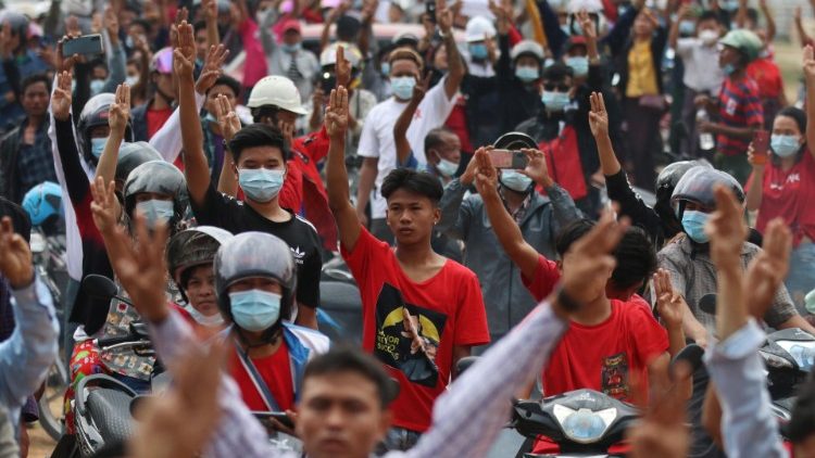 Thousands protest Myanmar coup for a second day