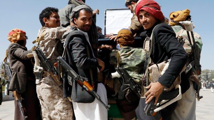 Houthi-Rebellen am Sonntag in der Hauptstadt Sana'a
