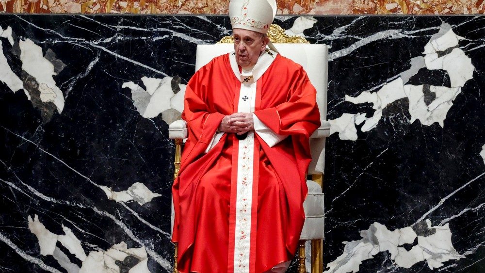 Le Pape François, dimanche des Rameaux, 28 mars 2021.