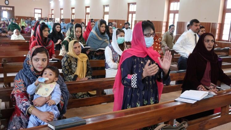 Pakistani Christians at a Church service. 