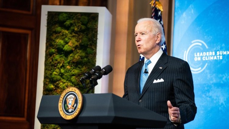 Le président américain Joe Biden lors du sommet virtuel sur le changement climatique, le 23 avril. 