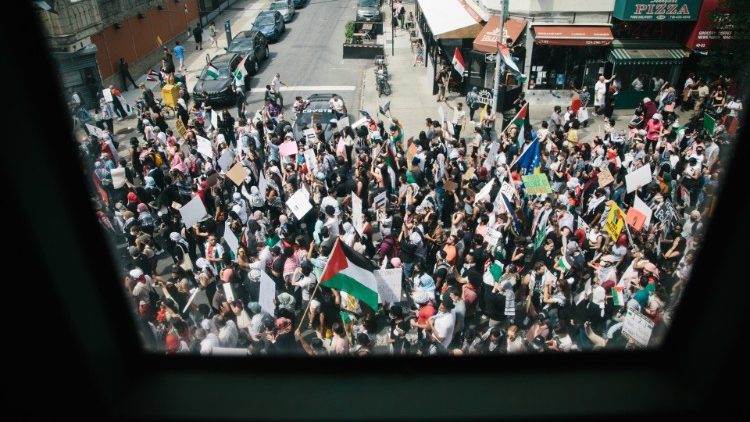 Befeuert auch der Nahostkonflikt antisemitische Ressentiments in den USA? Dieses Bild zeigt jedenfalls eine friedliche Meinungskundgebung für Palästina in New York 