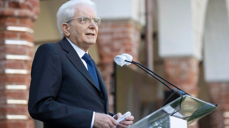 Un intervento pubblico del presidente della Repubblica italiana, Sergio Mattarella, 79 anni