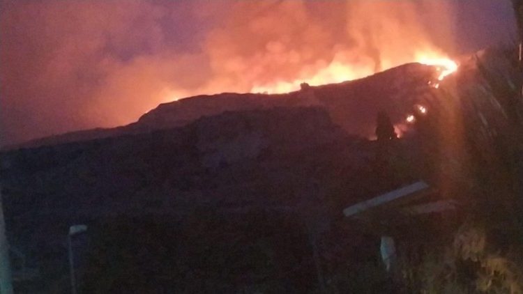 Incendi: fiamme sul monte Erice, in provincia di Trapani, in Sicilia