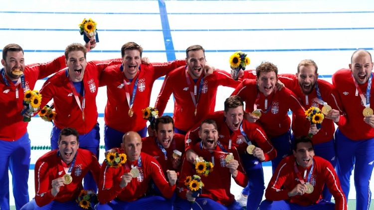 Das serbische Wasserball-Team holte in Tokio Gold 