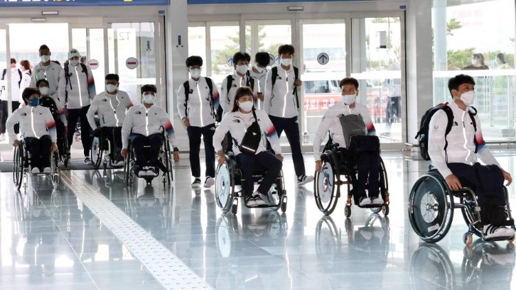 South Korean Paralympic squad leaves for the Tokyo 2020 Paralympic Games that start on August 24, 2021. 