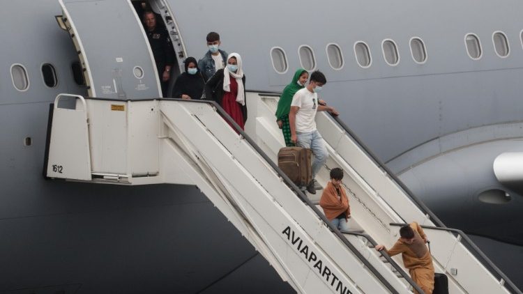 Afghanische Flüchtlinge bei ihrer Ankunft in Belgien