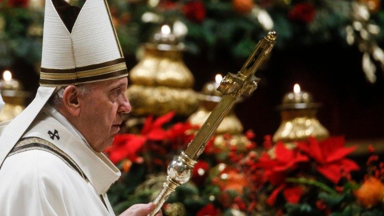 Ferenc pápa karácsonyi szentmiséje 2021-ben