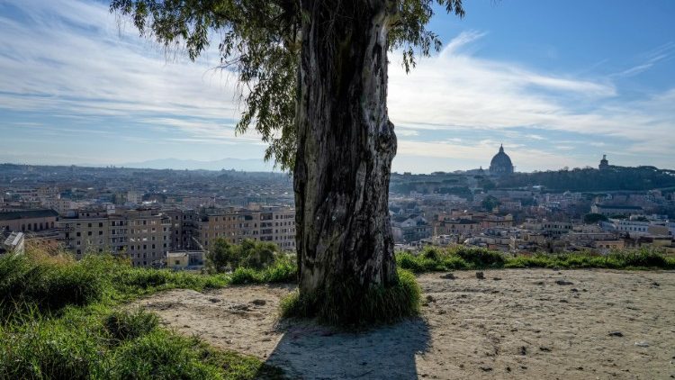 Vue sur Rome et la Basilique Saint-Pierre depuis le Monte Mario, le 8 janvier 2022