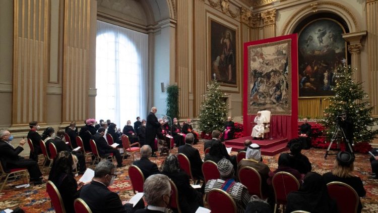 Pope Francis receives members of the Diplomatic Corps accredited to the Holy See for New Year wishes