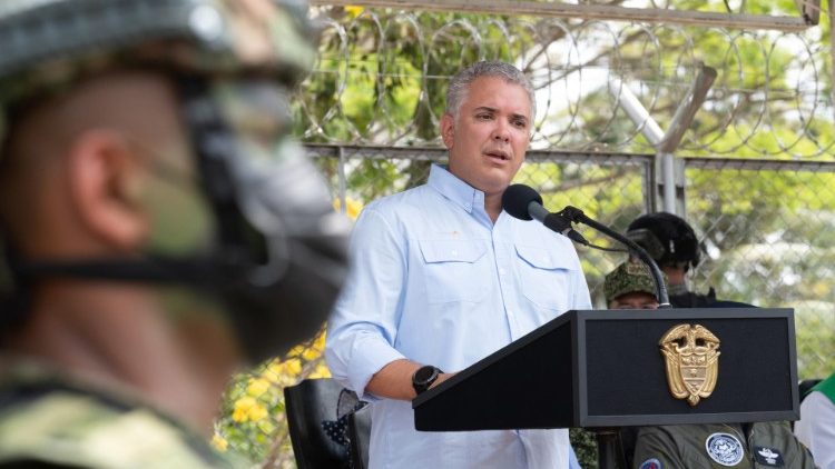 Le président Duque s'adresse aux militaires envoyés le 16 janvier dans le département d'Arauca. 