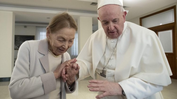 Pope Francis meets Mrs. Edith Bruck