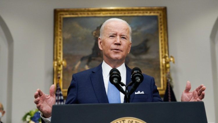 Joe Biden lors d'un discours à la Maison Blanche, le 27 janvier 2022