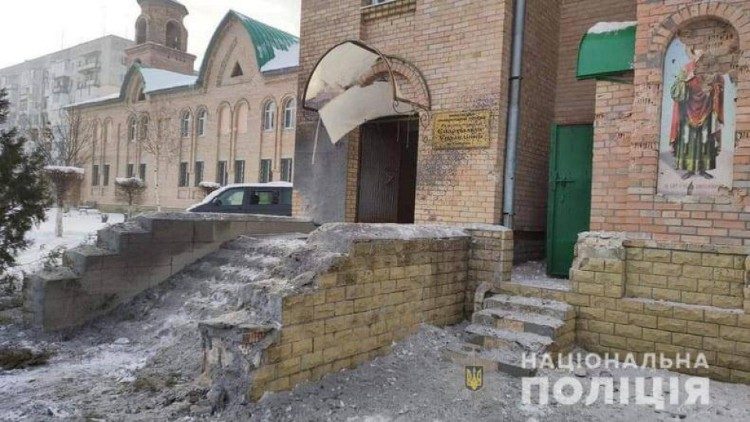 Majengo hata ya Kanisa yalivyo haribiwa na mabomu huko Luhansk Ukraine