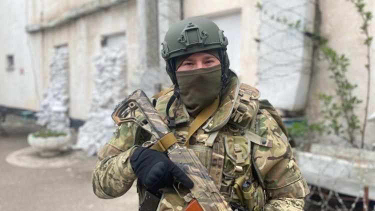 Ukrainischer Soldat in Odessa