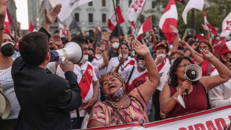 Protestos em Lima