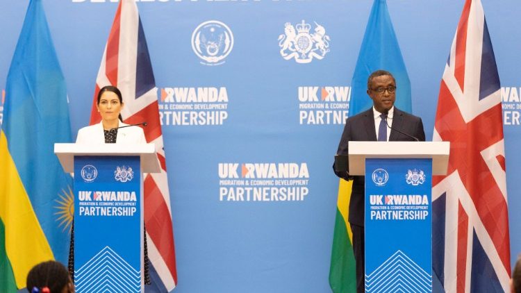 La ministre britannique de l'Intérieur Priti Patel, à Kigali le 14 avril 2022.