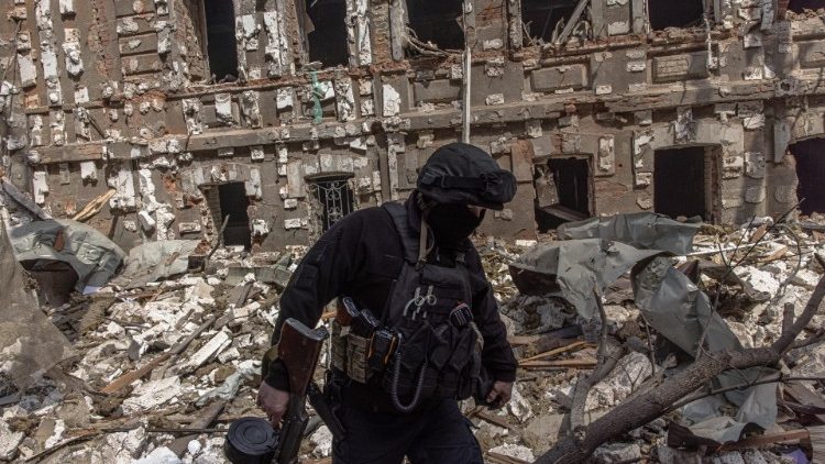 Destruction in the city of Kharkiv, northeastern Ukraine