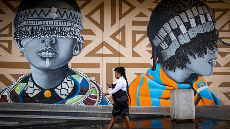 Africa day mural in Johannesburg, South Africa. 