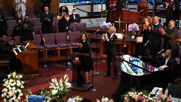 Kamala Harris bei einer Gedenkfeier fr die Opfer des Amokl?ufers in Buffalo 