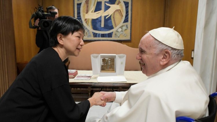 Die Japanerin Izumi Nakamitsu traf Papst Franziskus an diesem Mittwoch im Vatikan