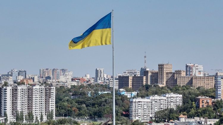 A Ukrainian flag