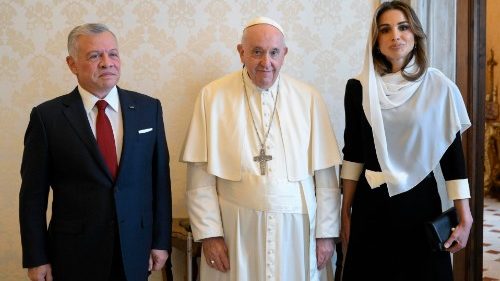 Jordanisches Königspaar beim Papst