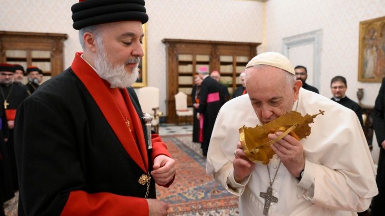 Patriarcha-katolikos Asyryjskiego Kościoła Wschodu Mar Awa III u Papieża Franciszka, 19 listopada 2022