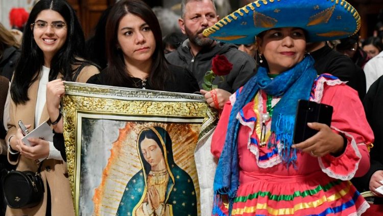 File photo of faithful attending Mass in St Peter's Basilica in memory of Our Lady of Guadalupe