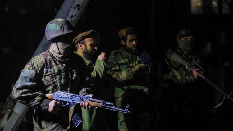 Aftermath of bomb blast outside foreign ministry in Kabul