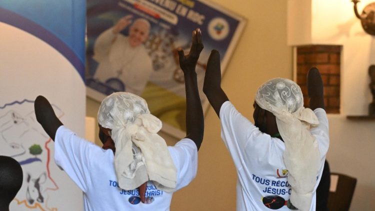 Victimes de l'Est de la RDC lors de la rencontre avec le Pape à Kinshasa le 1er février 2023
