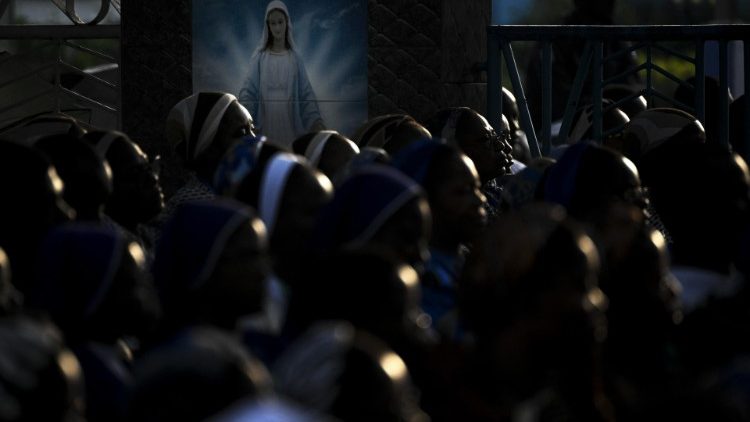 Rencontre du Pape avec le clergé, les religieux et les séminaristes congolais à la cathédrale de Kinshasa, le 2 février 2023. 