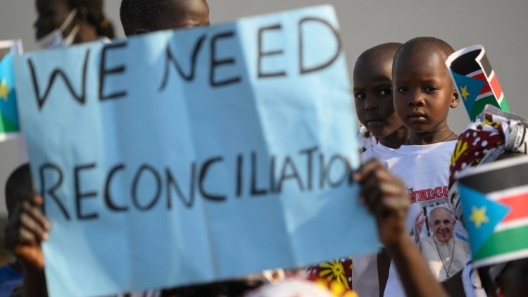 Während der Ökumene-Friedenspilgerreise im Südsudan