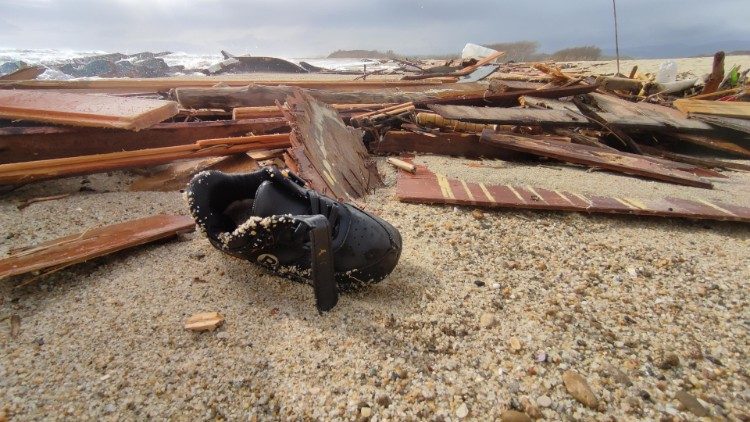 Debris from the shipwreck in Calabria, Italy