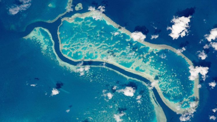 La Grande barrière de corail vue de l'espace. 